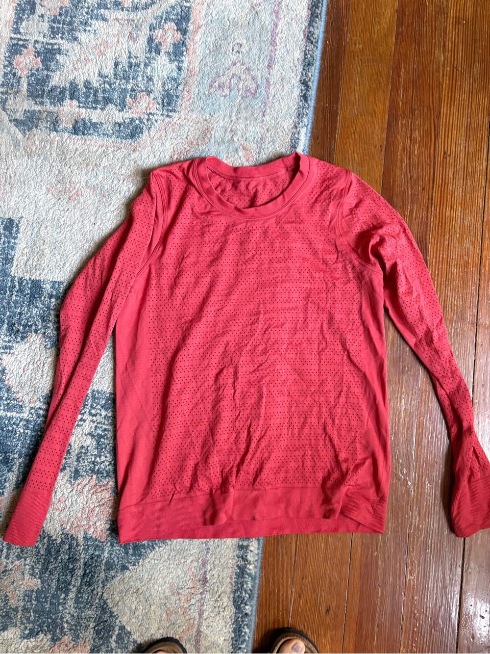 lululemon athletica Long Sleeve Run Free / License to Train in Coral Red